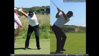 Jon Rahm golf swing  Long Iron faceon amp downtheline July 2017 [upl. by Coh421]