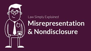 Misrepresentation and Nondisclosure  Contracts  Defenses amp Excuses [upl. by Yeslehc]