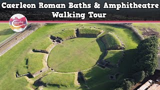 CAERLEON ROMAN BATHS amp AMPHITHEATRE WALES  Walking Tour  Pinned on Places [upl. by Burdelle]