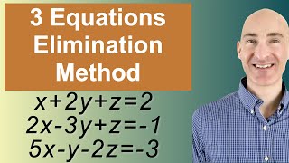 Solving Systems of 3 Equations Elimination [upl. by Lebyram487]