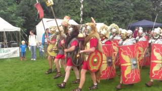 Roman Reenactment at the Amphitheatre in Caerleon Marching In [upl. by Dzoba]