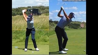 Justin Thomas golf swing  Long Iron faceon amp downtheline July 2017 [upl. by Oria]