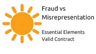 Fraud vs Misrepresentation  Other Essential Elements of a Valid Contract  CA CPT  CS amp CMA [upl. by Ardnuaek261]